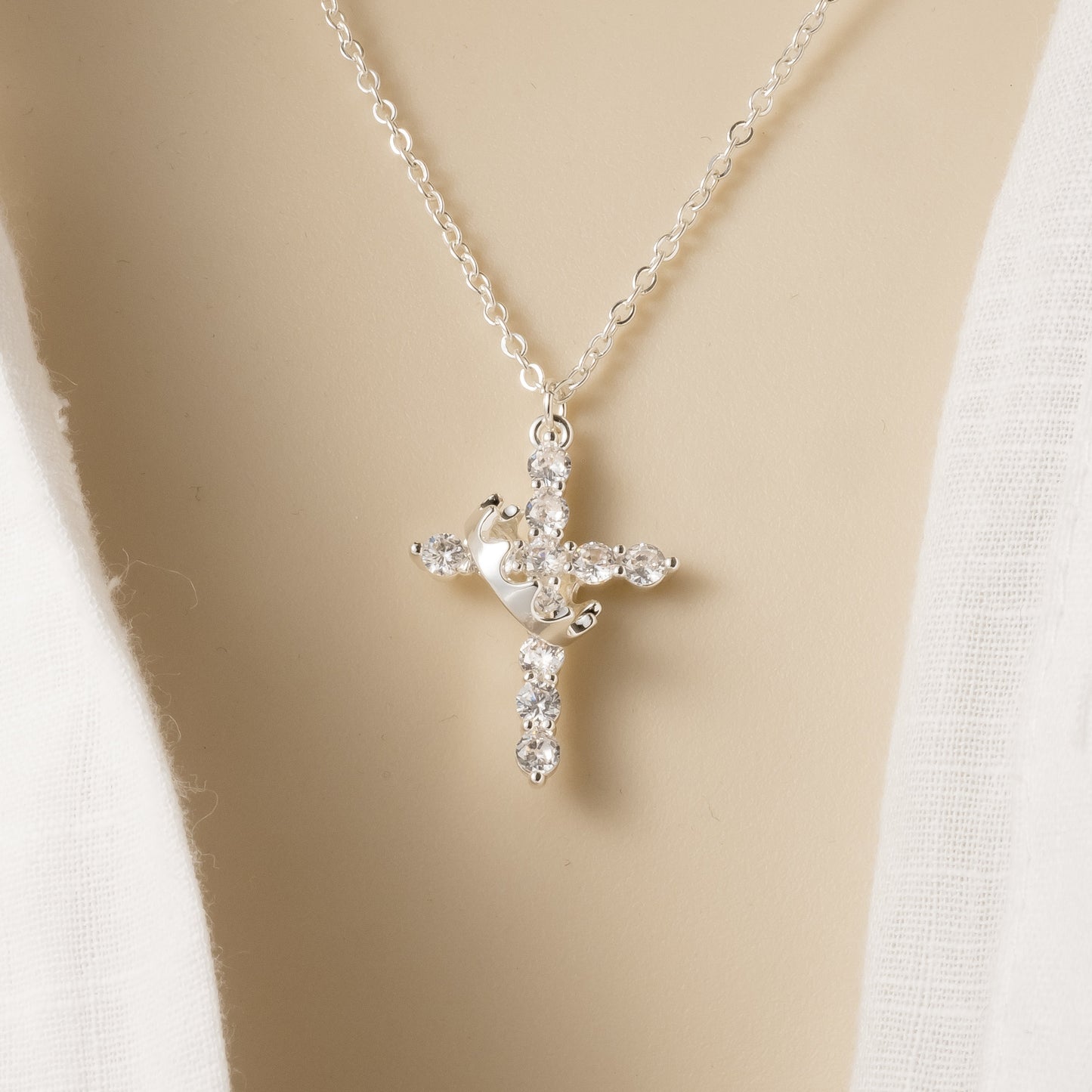 Faithful Adornments "Crown on the Cross" Necklace