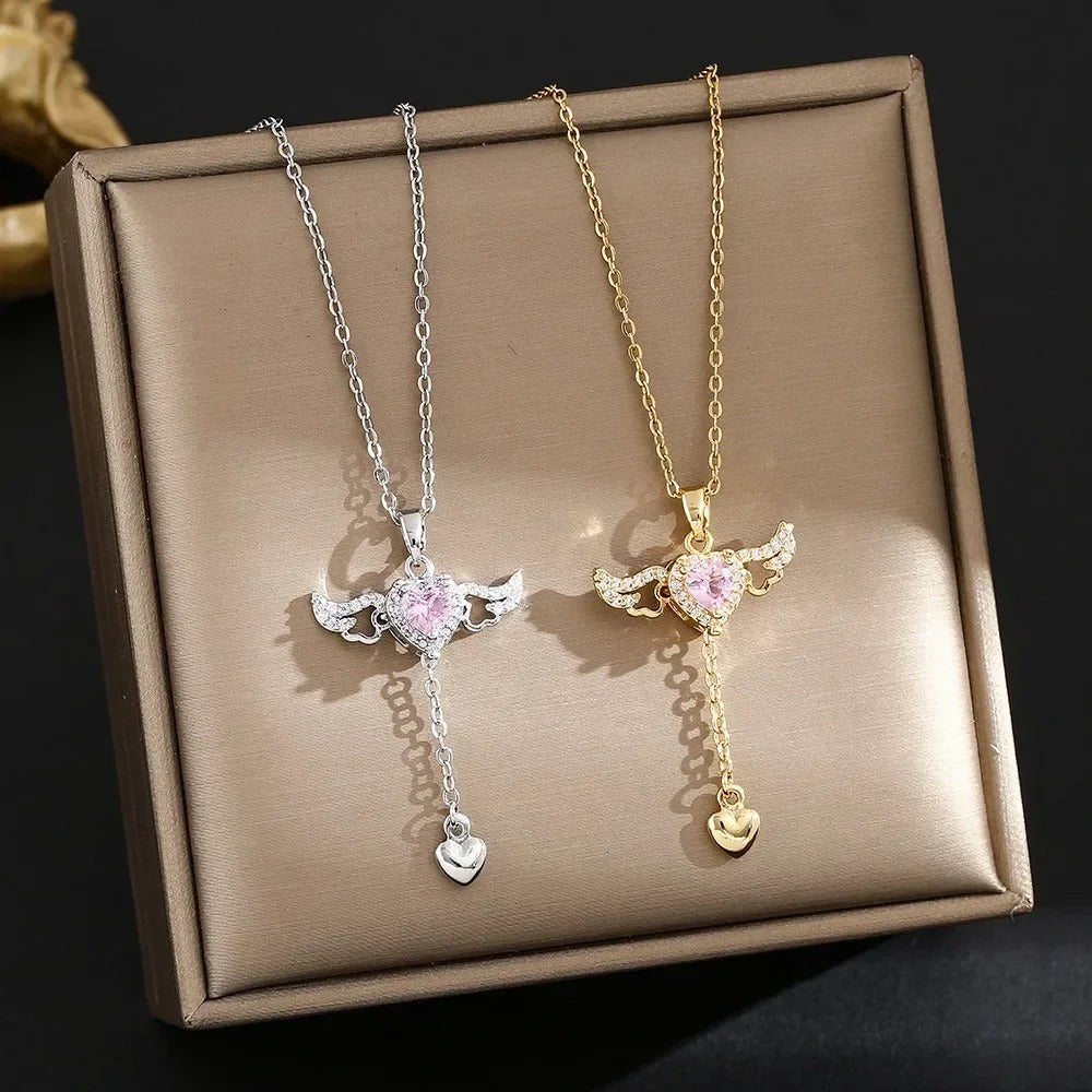 Faithful Adornments "Flying Angel" Necklace With Flapping Wings