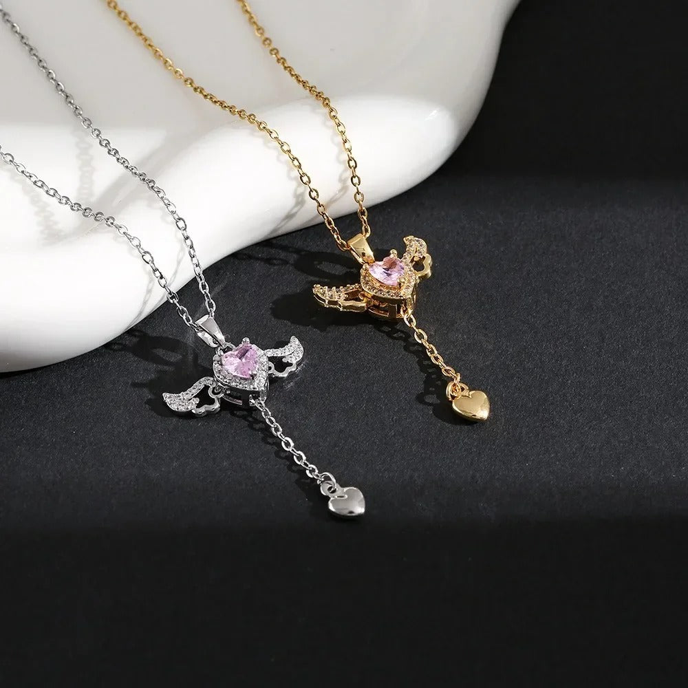 Faithful Adornments "Flying Angel" Necklace With Flapping Wings